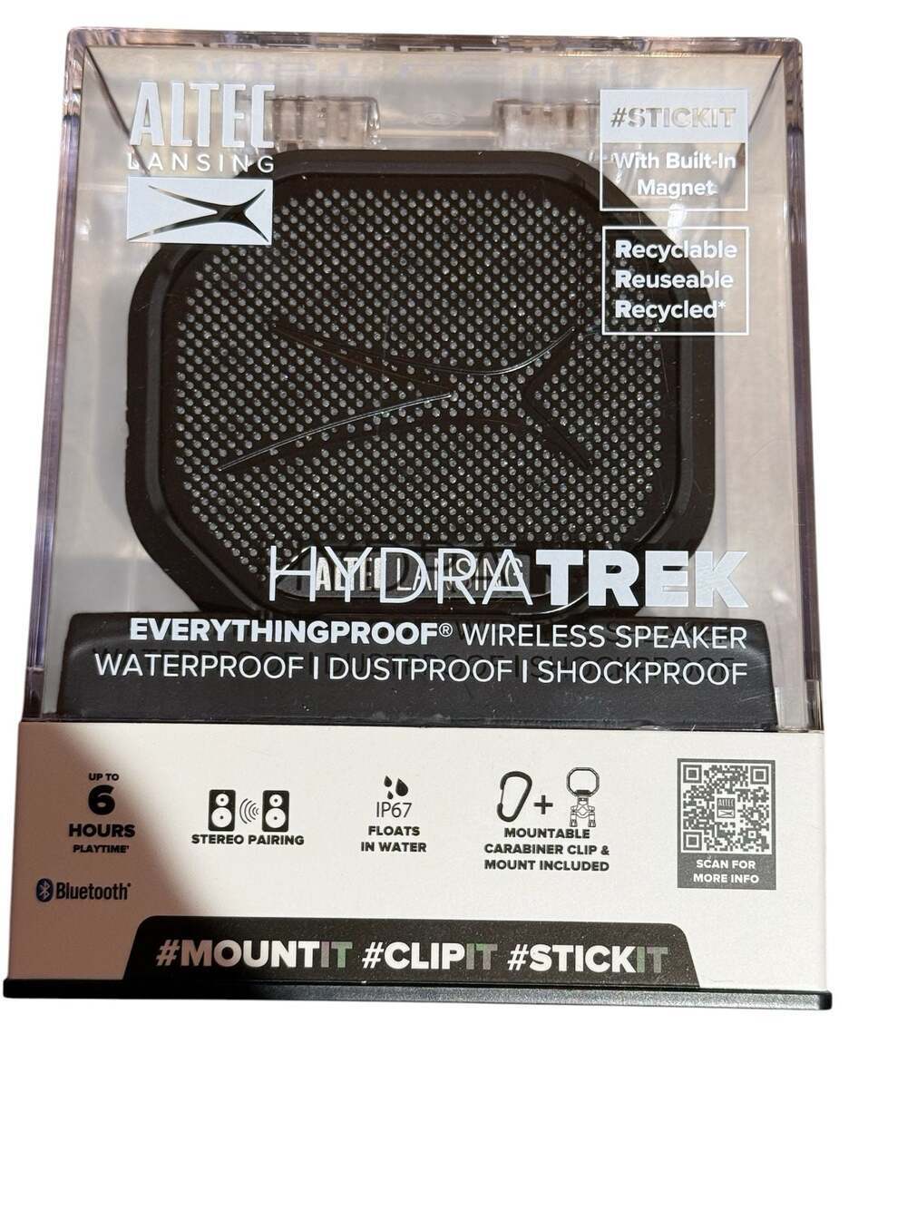 NIB Altec Lansing HydraTrek Everythingproof Bluetooth Wireless Speaker Floatable